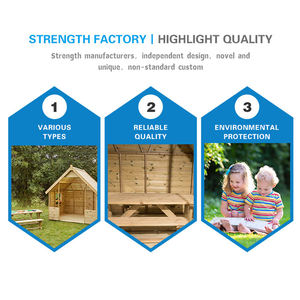 Outdoor-Holzspielhaus für Kindergarten, Tagesstätte, Vorschule, Garten und Hinterhof – Rollenspiel-Lernhaus mit Möbeln - Product Image 2