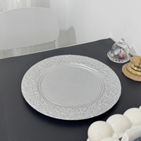 Assiettes rondes 13 pouces plastique perlé en vrac mariage dîner fête événement décoration sous assiettes pour décoration sur Table