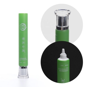 Tubo cosmético de plástico verde de 19 mm con serigrafía, tubo sin sellar con tapa de rosca acrílica para crema de ojos y crema esencial. - Product Image 1