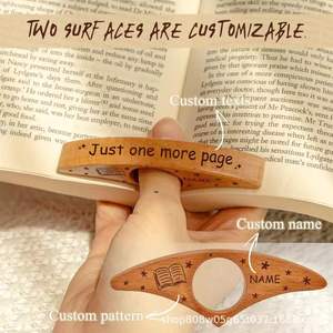 Wooden Thumb <b>Book</b> Presser Circular Engraved Page Holder Reusable Reading Aid Classic Style <b>Tree</b> Material - Product Image 4