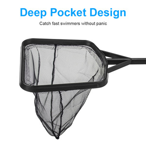 Sac de filet de capture de <span class=keywords><strong>poisson</strong></span> d'aquarium en plastique noir forme carrée <span class=keywords><strong>pour</strong></span> <span class=keywords><strong>poisson</strong></span> <span class=keywords><strong>rouge</strong></span> et <span class=keywords><strong>poisson</strong></span> d'ornement filet à main confortable - Product Image 3