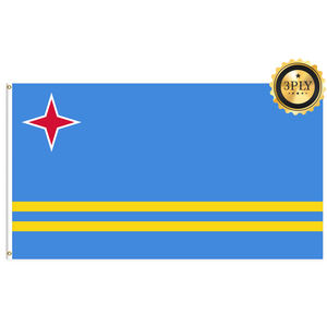 Banderas de <span class=keywords><strong>Aruba</strong></span> de 3x5 pies al por mayor, poliéster 68D/100D, personaliza todas las naciones, envío rápido, proveedor fiable, entrega rápida - Product Image 2