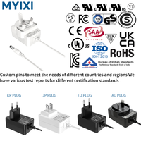 Adaptateur secteur mural MYIXI 12V 2A 24W avec prise UK 1,2 m 5,5x2,5 mm/2,1 mm, garantie de 2 ans pour caméra de sécurité CCTV