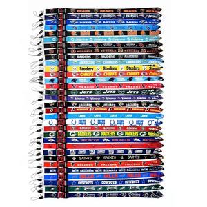 Alta calidad personalizado Rugby NFL equipo de fútbol cuello correa de cordón personalizada con logotipo poliéster estilo teléfono cordones llavero - Product Image 1