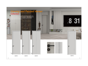 Portes d'intérieur en chêne <span class=keywords><strong>laqué</strong></span> sculpté au design moderne avec modèle de <span class=keywords><strong>porte</strong></span> de chambre en bois insonorisé pour la maison Villa Appartement Hôtel Bureau - Product Image 3