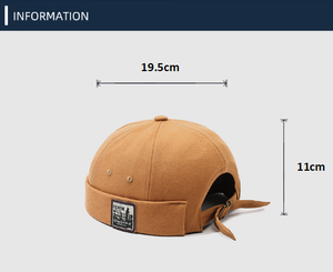 Versátil Unisex Retro Streetwear Hip-hop Yuppie gorra Sin borde sombrero tejido impreso gorra de punto ajustable elegante Casual Skullcap - Product Image 6