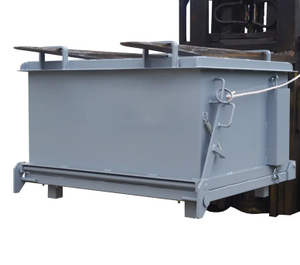 Контейнер-бункер для отходов с самосвальным дном и приводом (мотор-редуктор), приставка для вилочного погрузчика, для промышленного лома и сыпучих отходов - Product Image 4