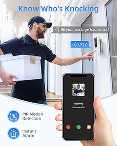 Caméra de sonnette intelligente Wi-Fi sans fil avec détection de mouvement, audio bidirectionnel, 1080P 2K, IP65, logo personnalisé, vidéo-parlophone - Product Image 2
