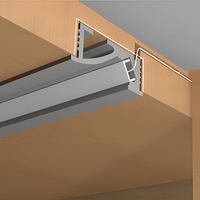 Profilés en aluminium extrudé série 6000 pour bande LED de décoration intérieure 8,8 mm x 23,5 mm, profil indirect de découpe