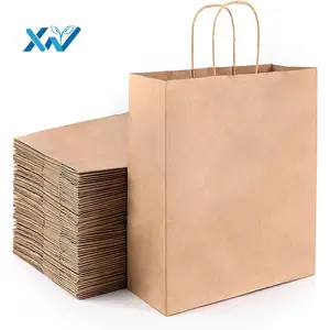 Customized Logo Recyclable Shopping Black Color Kraft Paper Bag With Twisted Handle