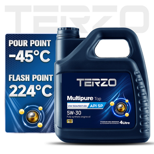 น้ำมันเครื่องยนต์ TERZO MULTIPURE Top 5W30 สำหรับรถยนต์นั่งส่วนบุคคล มาตรฐาน API SP ACEA C3 PAO สังเคราะห์แท้ 100% สำหรับรถยนต์เทอร์โบของยุโรป - Product Image 5