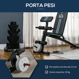 Banco de Gimnasio Plegable <span class=keywords><strong>HOMCOM</strong></span> con Marco de Acero Aleado y Plástico, 7 Niveles Ajustables, Banda de Resistencia, Banco Abdominal Multifuncional - Product Image 6