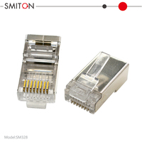 Connecteur Ethernet RJ45 FTP 8P8C CAT6 Mâle, Boîtier Métallique pour Câble Réseau à Sertir avec Prise Modulaire Jack à Tête Cristalline