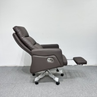 Fauteuil de bureau exécutif moderne de luxe en cuir noir et maille, dossier haut, ergonomique, pivotant, inclinable et réglable avec fonction de levage