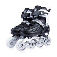 Patins à roulettes ajustables pour adultes avec roues en PU lumineuses à double rangée pour hommes et femmes, patinage en plein air