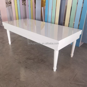 JJ230024 Modern Style <strong>Black</strong> Acrylic <strong>Square</strong> Flat <strong>Table</strong> Rectangle Party Dinning <strong>Table</strong> for Wedding Home