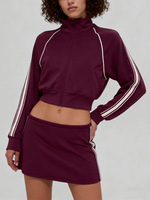 Ensemble de survêtement Aoyema rayé avec jupe, short, veste et pantalon, veste courte et pantalon large
