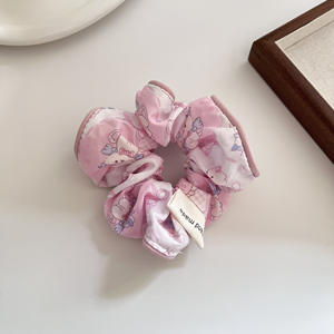 Moda coreana chicas cabeza Scrunchies lindo gato <span class=keywords><strong>de</strong></span> dibujos animados oso Scrunchies bandas elásticas para el cabello coleta titular tela lazos para el cabello - Product Image 2