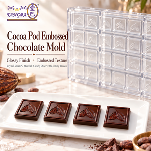 Moule à chocolat carré 3D classique Tangba en polycarbonate, en forme de bloc, personnalisable, pour fruits et cacao - Product Image 1