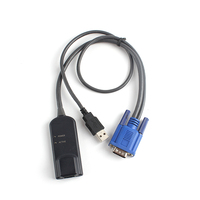 Kabel VGA USB KVM 15Pin HD Male ke USB RJ45 Adapter untuk Avocent MPUIQ-VMC Server KVM Switch dengan Jaket PVC Tembaga Murni