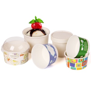Dùng Một Lần Lấy Đi Tông 16 Oz Giấy Đông Lạnh Tráng Miệng Ice Cream <span class=keywords><strong>Container</strong></span> Cup Với Nắp - Product Image 6