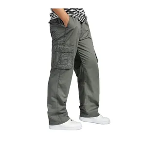 Pantalon cargo homme en coton Premium, coupe slim, multi-poches, style jogger, utilitaire, décontracté, pour le travail et les activités de plein air - Product Image 1