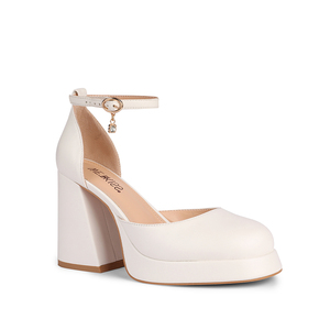WETKISS Factory OEM Knöchel pumpen Closed Block Heel <span class=keywords><strong>Pumps</strong></span> Plattform Low Heels White Dress Schuhe <span class=keywords><strong>Pumps</strong></span> für Frauen - Product Image 1