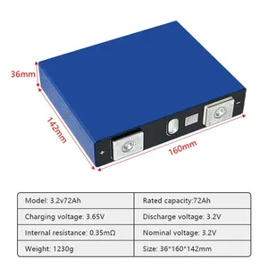 可充电磷酸铁锂（LiFePO4）电池 <span class=keywords><strong>3</strong></span>.2V 72Ah 电池芯 3000 次循环 <span class=keywords><strong>3</strong></span> 年保修 - Product Image 5