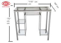 Table de bureau en verre au design moderne Table de bureau pour ordinateur avec table de bureau Bureau d'ordinateur