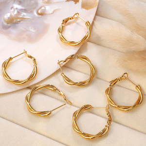 Pendientes de Aro Dorados EH906, Joyería de Moda para Mujer, Estilo Clásico, Pendientes Pequeños - Product Image 2