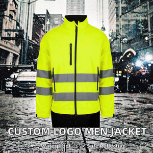 Chaqueta Impermeable Reflectante para Hombre, con Logotipo Personalizado, Lisa en la Parte Delantera, para Entregas, Deportes Tácticos, Senderismo, Trabajo, Softshell - Product Image 2