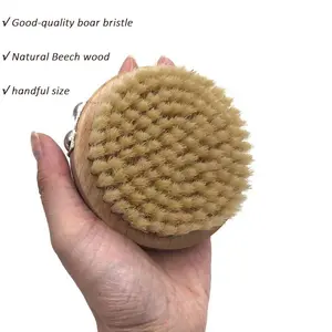 Fabbrica diretta 100% naturale cinghiale setola esfoliante spazzola di bambù di legno doccia pelle secca spazzola del corpo