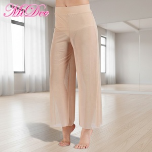 Pantalon <span class=keywords><strong>de</strong></span> <span class=keywords><strong>danse</strong></span> lyrique en maille pour femme MiDee, taille haute, jambe large avec culotte intégrée pour <span class=keywords><strong>la</strong></span> scène et l'entraînement - Product Image 1