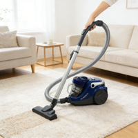 Aspirateur sans sac puissant de 1200 W avec filtre HEPA, fonction de nettoyage à sec, faible niveau sonore pour le nettoyage à domicile et en hôtel