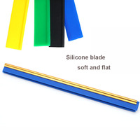 Raclette à double lame en acier inoxydable avec poignée souple et lames en caoutchouc silicone – Outil de nettoyage de vitres efficace pour usage commercial
