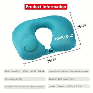 Almohada de Viaje Inflable Portátil en Forma de U, Suave y Cómoda, Llena de Aire, para Tren, Avión, Aire Libre, con Logotipo Personalizado - Product Image 2