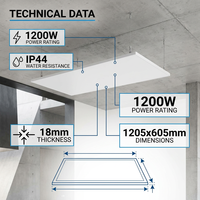 Panneau chauffant radiant portable et étanche à montage au plafond, Calefactor Electrico, chauffage infrarouge intelligent contrôlé par application WiFi, CE OEM