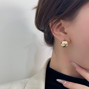 S925 Sterling <b>Silver</b> Round <b>Stud</b> Earrings For Women Geometric Ball Shape Everyday Wear Fashion Jewelry ES1090 - Product Image 3