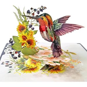 Tarjeta de felicitación emergente 3D con diseño de colibrí, 6x8 pulgadas, tarjeta de cumpleaños para el Día de la Madre, para mujeres, esposa, abuela, hija, mamá - Product Image 1
