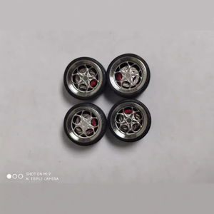 Cerchio in lega modificato da 11 mm 1/64 per modellini <span class=keywords><strong>auto</strong></span> con funzione freno a disco, versione con pneumatici in gomma larghezza 52 mm, mozzo ruota per modellini <span class=keywords><strong>auto</strong></span> - Product Image 3
