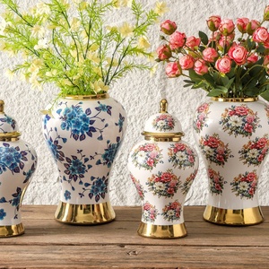 <span class=keywords><strong>Vase</strong></span> décoratif en céramique plaqué blanc de luxe léger, motif feuille de Ginkgo fait main, pour la décoration de bureau, d'hôtel ou de maison - Product Image 3