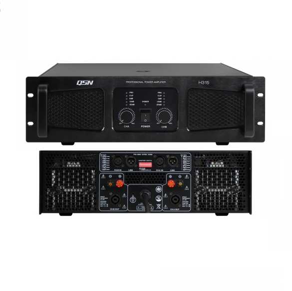 Professional Power Amplifier H315 Class AB 2 Channel 1500W*2 8Ω Stereo for Sub Woofer