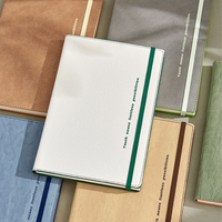 Organisateur/Agenda A5 en cuir PU vert, couverture rigide, 256 pages, lignage épais, reliure cousue, bande élastique, cadeau, bloc-notes professionnel