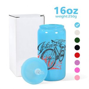 แก้วน้ำสีพื้นลายคริสต์มาสใหม่ ทนความร้อนสูง ป้องกันการรั่วซึม แก้วน้ำแบบหลอดดูด แก้วน้ำทรงเมสันแบบชั้นเดียว - Product Image 4