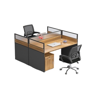 Muebles de Oficina, Estación de Trabajo para 2 Personas, Mesa de Computadora de Madera en Forma de I, Escritorios de Oficina, Mesa con Gabinete Lateral y Silla Incluidos - Product Image 1