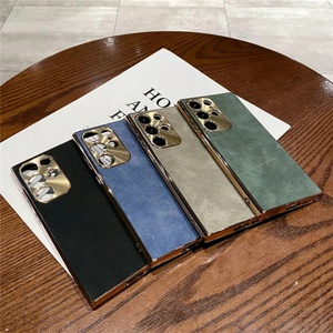 เคสโทรศัพท์หนัง PU คุณภาพสูง ชุบโลหะลายหนังแกะ พร้อมเลนส์โลหะ สำหรับ Samsung S25 Ultra S23 S22 Plus S24 Ultra - Product Image 2