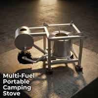 Réchaud à Huile Portable Haute Puissance Multi-Combustibles pour Camping en Extérieur, Brûleur Industriel Robuste pour Cuisine, Huile Usagée, Diesel, Kérène