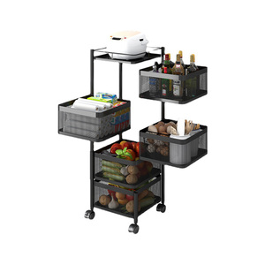 Étagère à légumes rotative multicouche en métal pour la maison, <span class=keywords><strong>colonne</strong></span> carrée, panier de rangement, étagère à épices tournante, organisateur de <span class=keywords><strong>cuisine</strong></span>, étagères - Product Image 1
