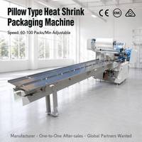 Machine d'emballage sous film rétractable électrique entièrement automatique à grande vitesse pour coussins, avec tunnel de thermoscellage pour film POF et découpe de film, pour boîtes de cosmétiques et gobelets
