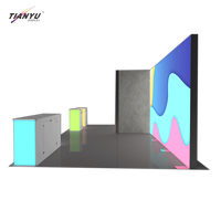 Comptoir de réception minimaliste pour bureau, avec éclairage LED, blanc, portable, podium d'exposition, design moderne, table